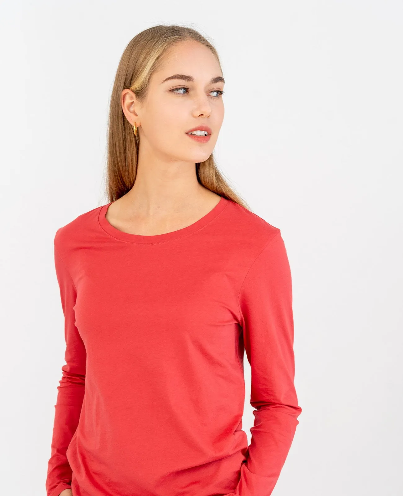 Organic Pima Cotton Long Sleeve Crew Neck Tee