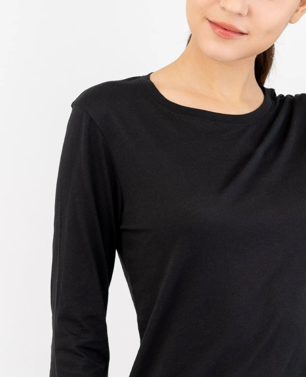 Organic Pima Cotton Long Sleeve Crew Neck Tee