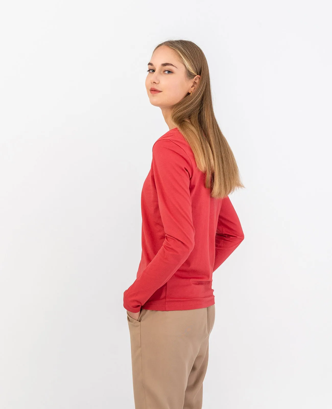 Organic Pima Cotton Long Sleeve Crew Neck Tee