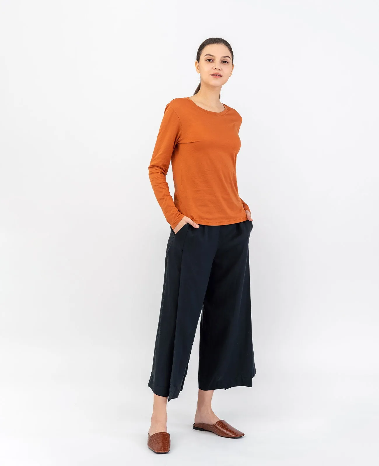 Organic Pima Cotton Long Sleeve Crew Neck Tee