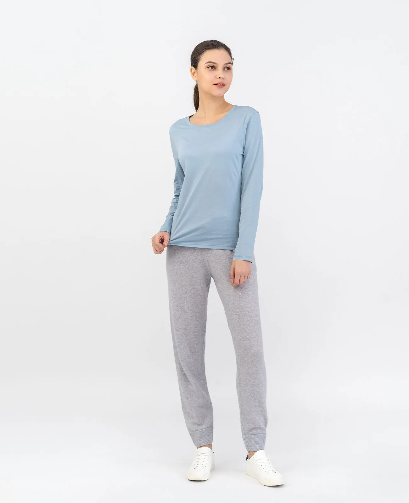 Organic Pima Cotton Long Sleeve Crew Neck Tee