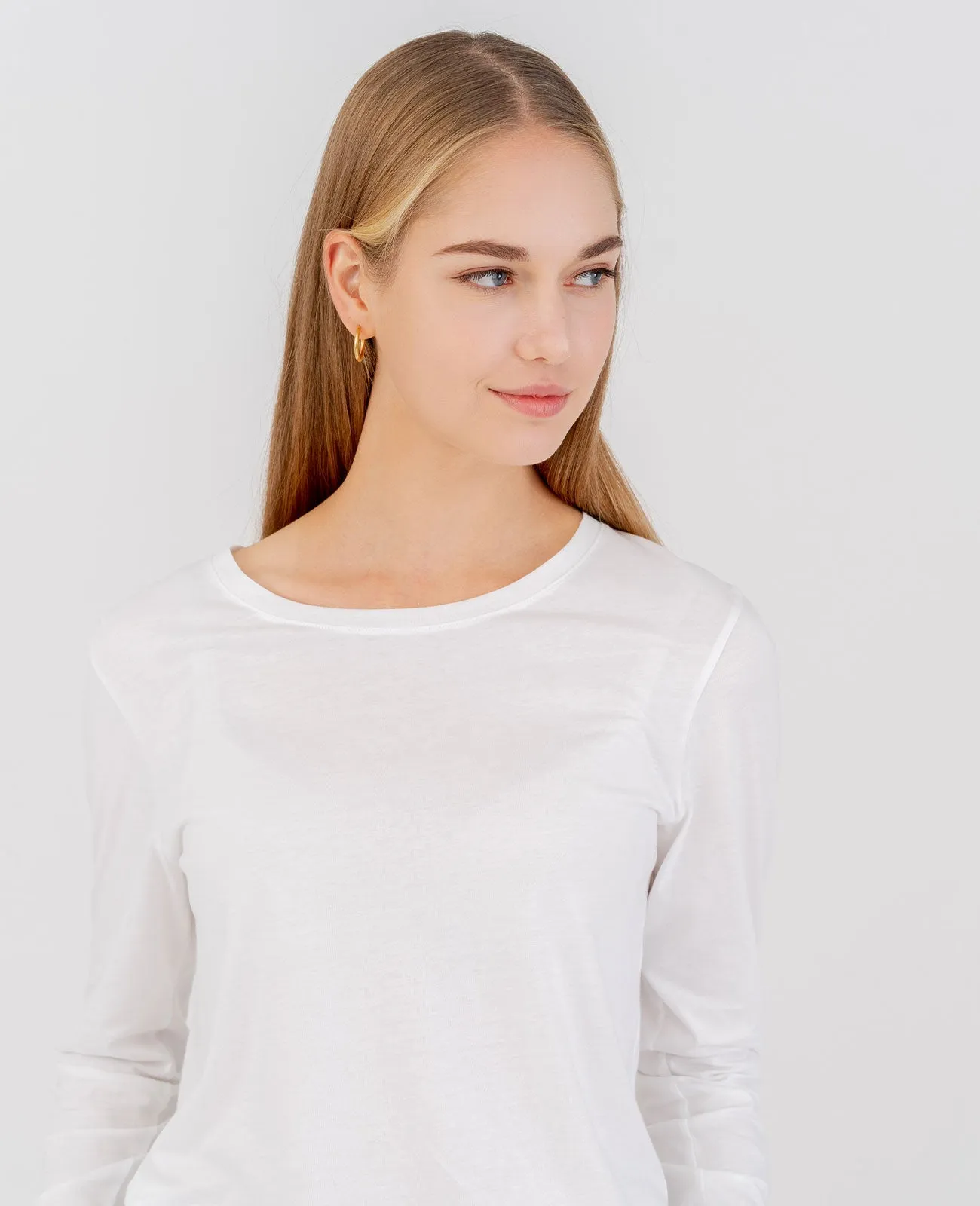 Organic Pima Cotton Long Sleeve Crew Neck Tee
