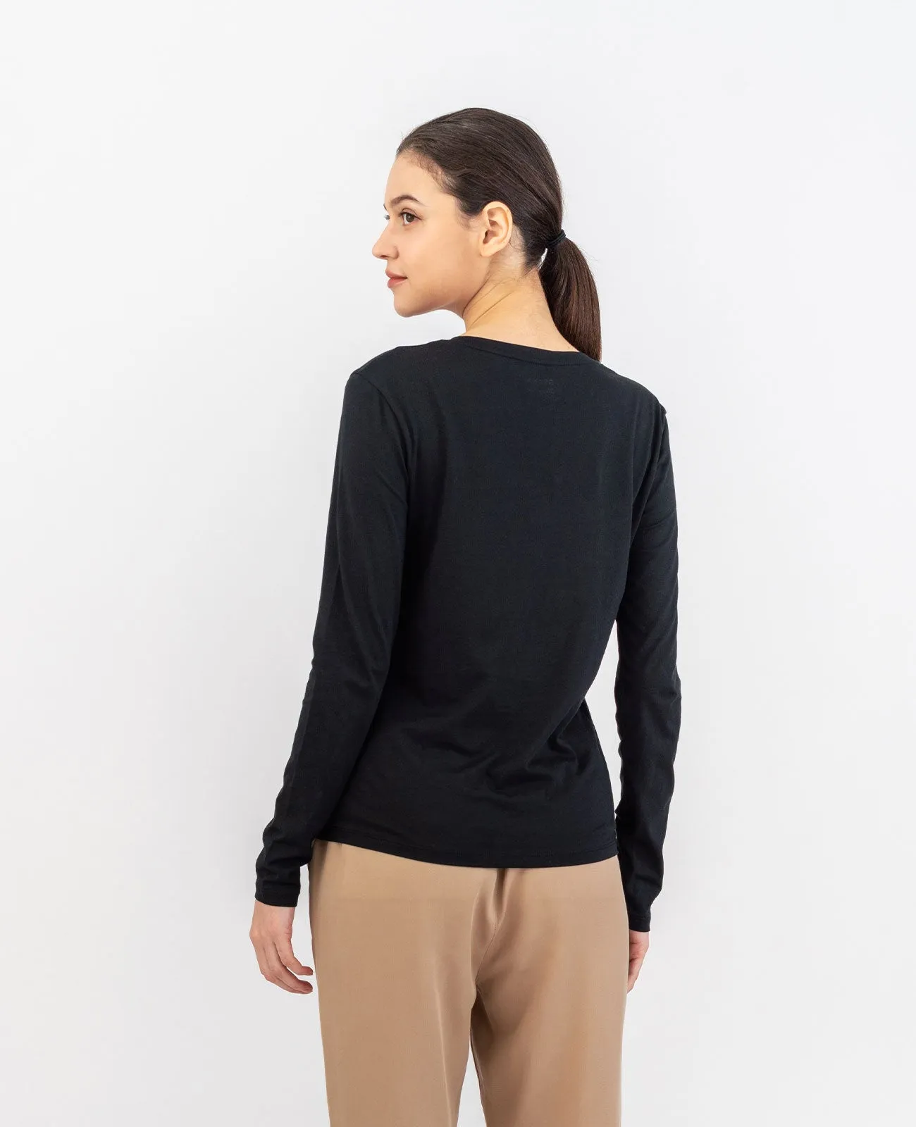 Organic Pima Cotton Long Sleeve Crew Neck Tee
