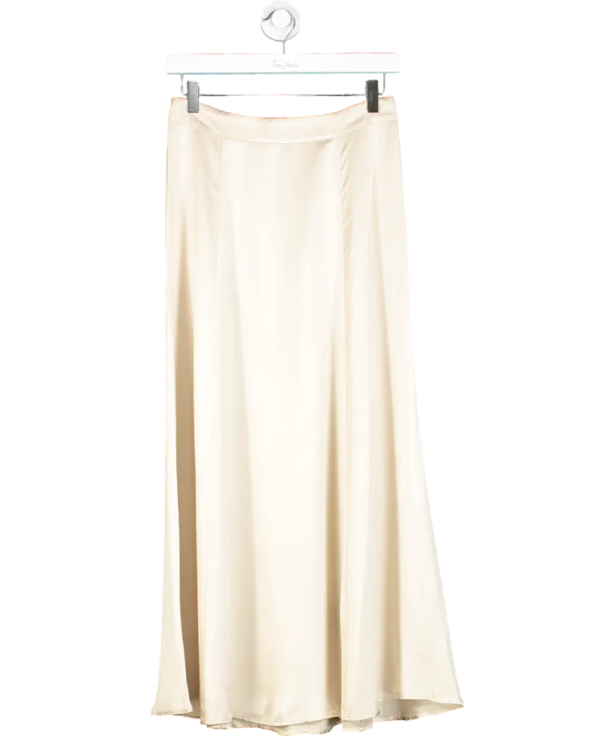 Paris Atelier- & Other Stories Cream Satin Midi Skirt UK 8