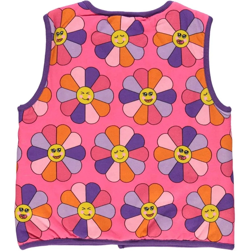 Pink Flower Reversible Vest - 1 Left Size 11-12 years