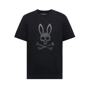 Psycho Bunny Men's Payson Leather Print Graphic Tee - Black