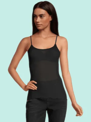 Pure Silk Camisole Top With Spaghetti Straps