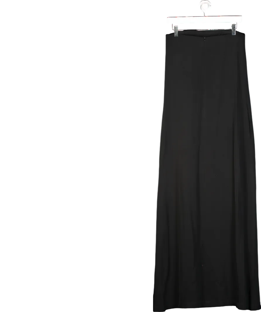 Raey Black Bandeau-neck Silk-satin Maxi Dress UK 6