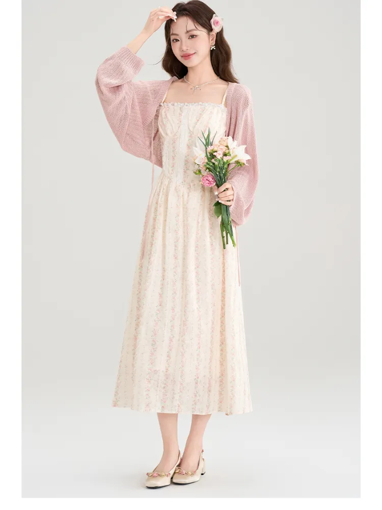 Romantic Lace Corset Dress & Knit Bolero