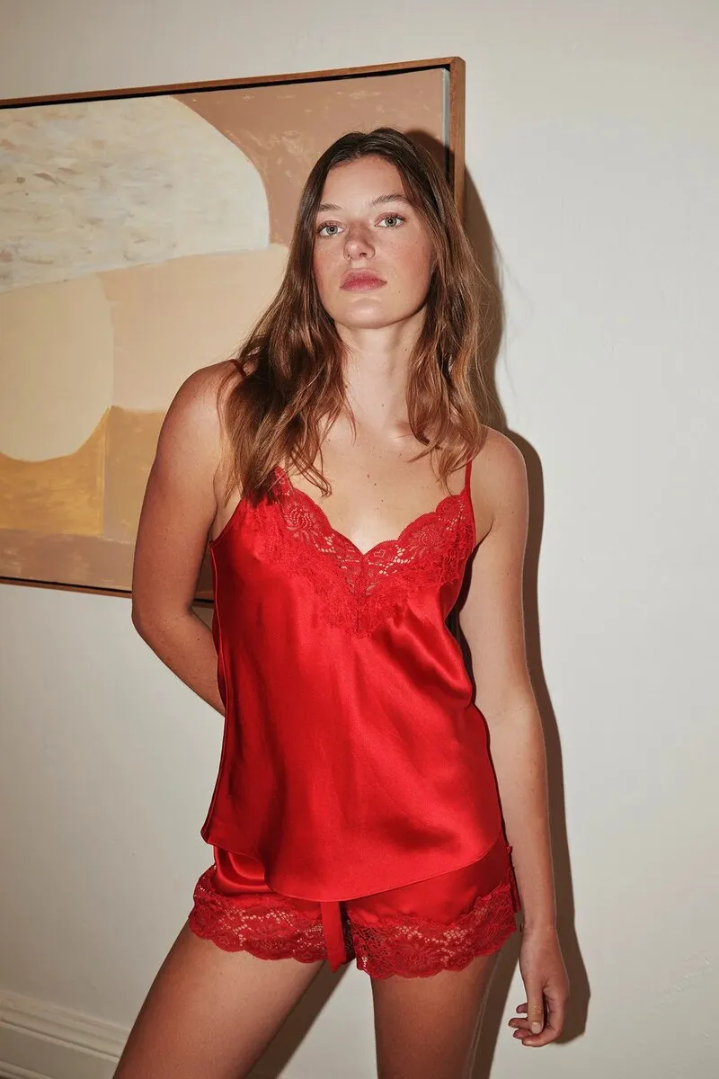 Silk Cami - Red Chilli