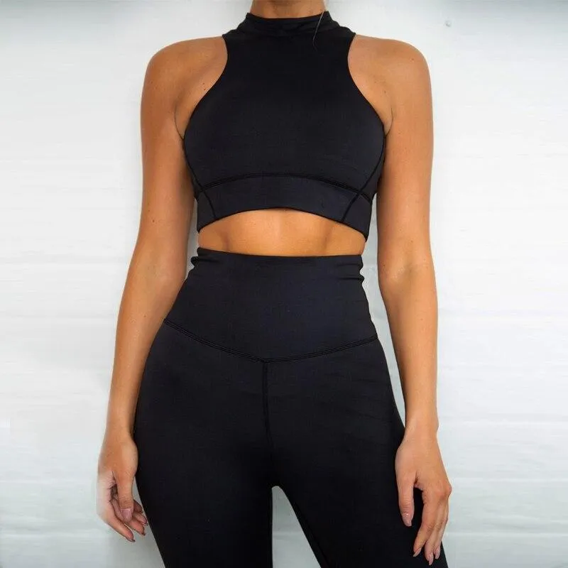 Silver Sam Sleeveless Sporstwear Bra & Leggings Set - Pink