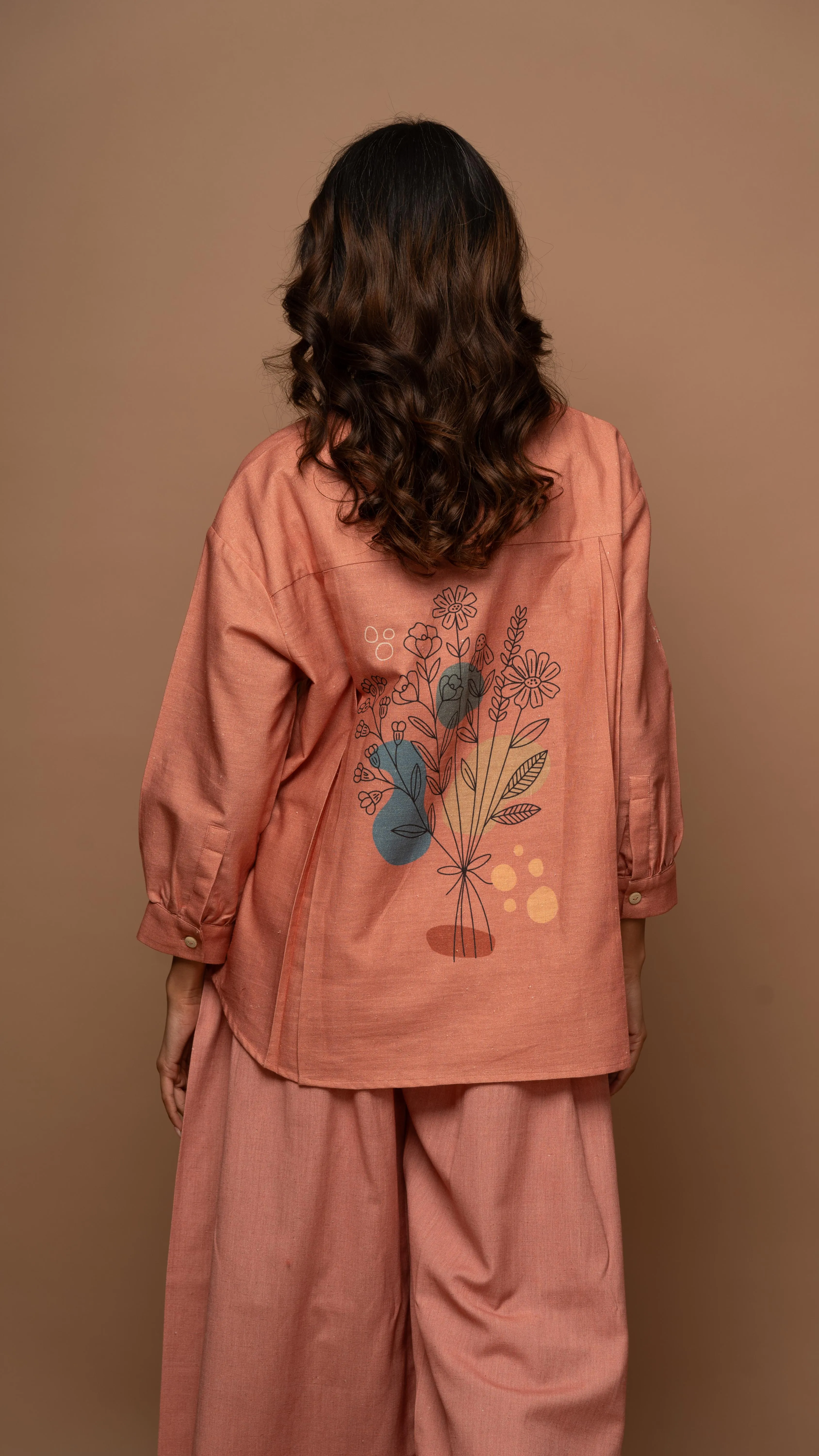 Soft Rose Gold Leaf and Petal: Co-ord Pants Set