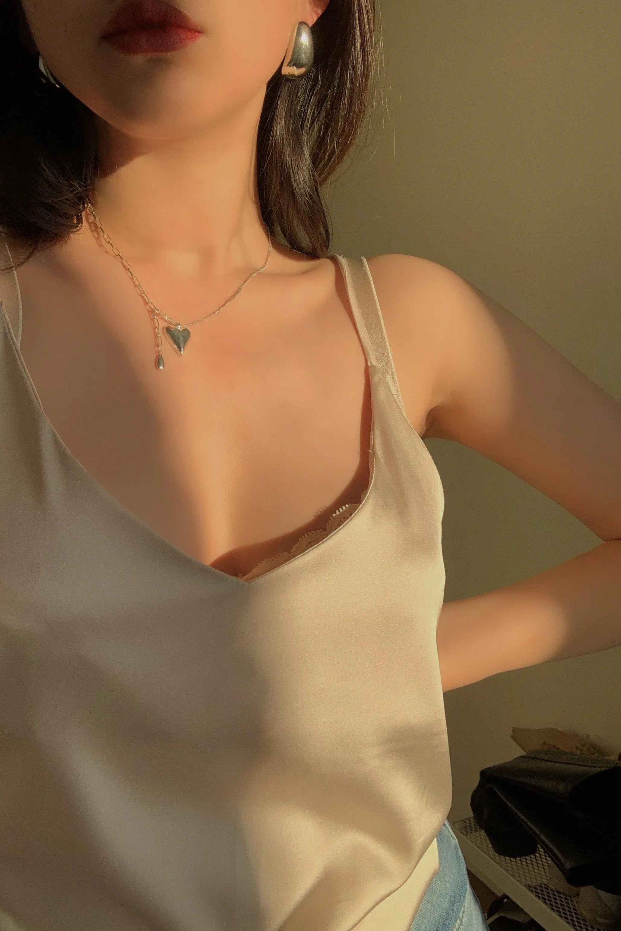 Spell Satin Camisole - Beige