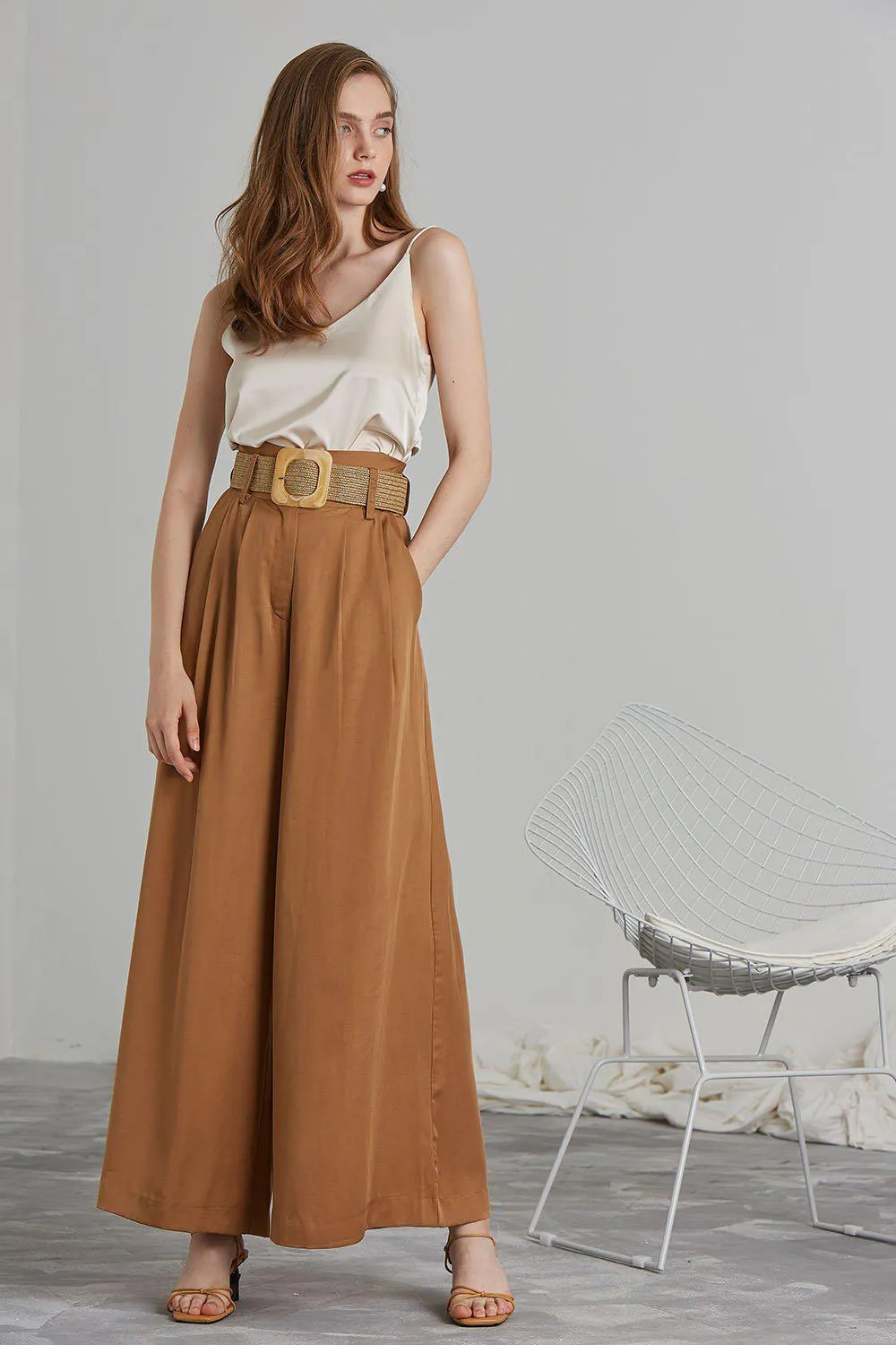 Spell Satin Camisole - Beige