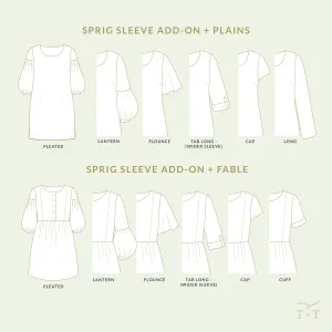 Sprig Sleeve Add-on Sewing Pattern - Women's/Curved Fit ~ for Plains   Fable Dresses
