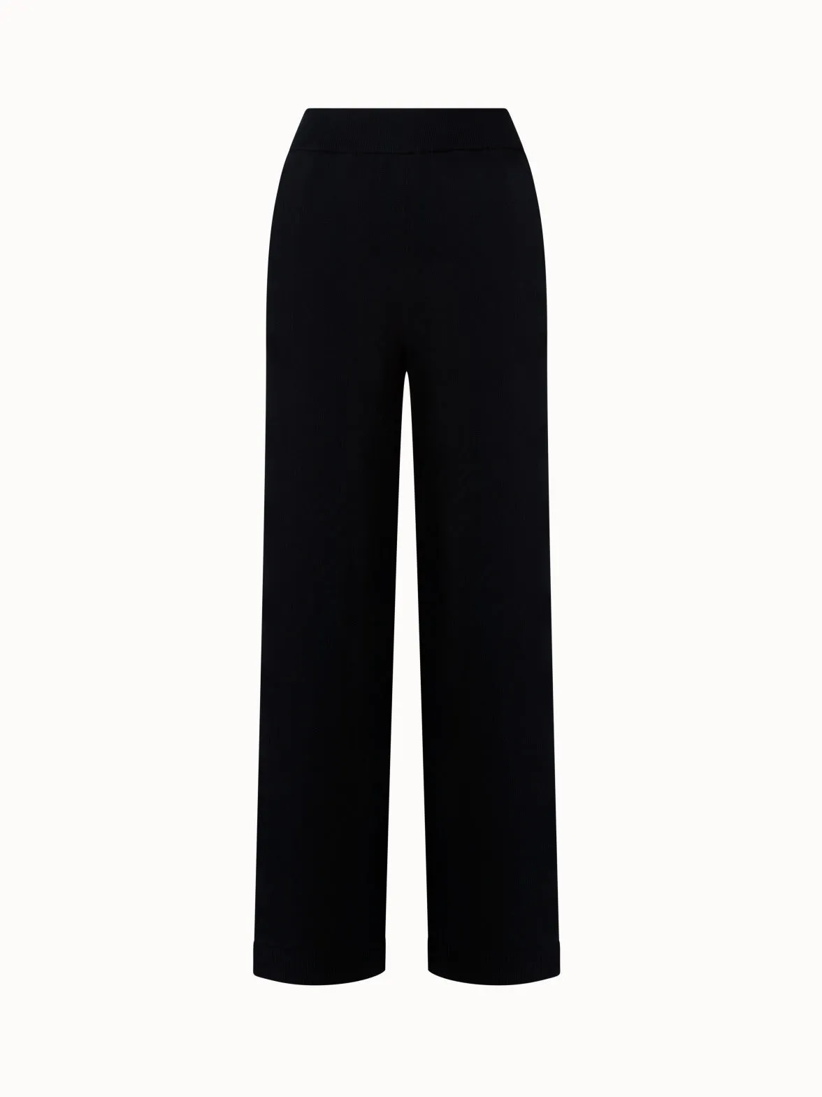 Straight Wool Stretch Knit Pants