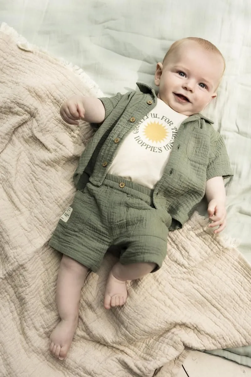 The Ballville Short Sleeve Button-Up Shirt - Agave - BABY