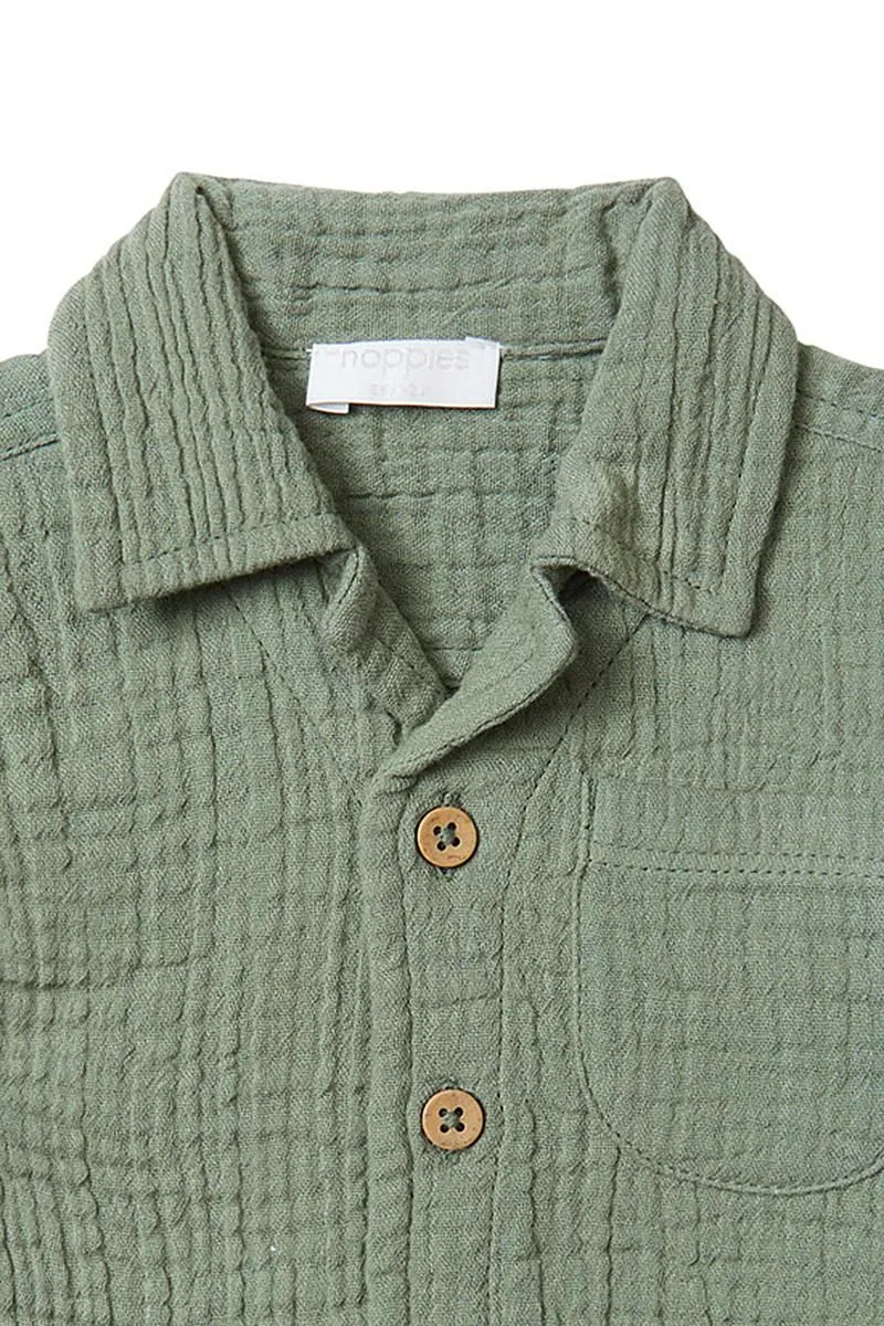 The Ballville Short Sleeve Button-Up Shirt - Agave - BABY