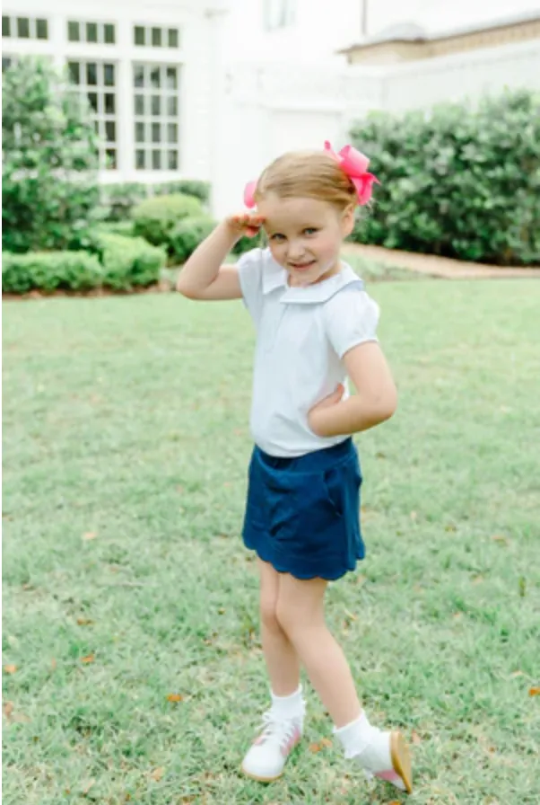 The Proper Peony: Navy Scallop Skirt