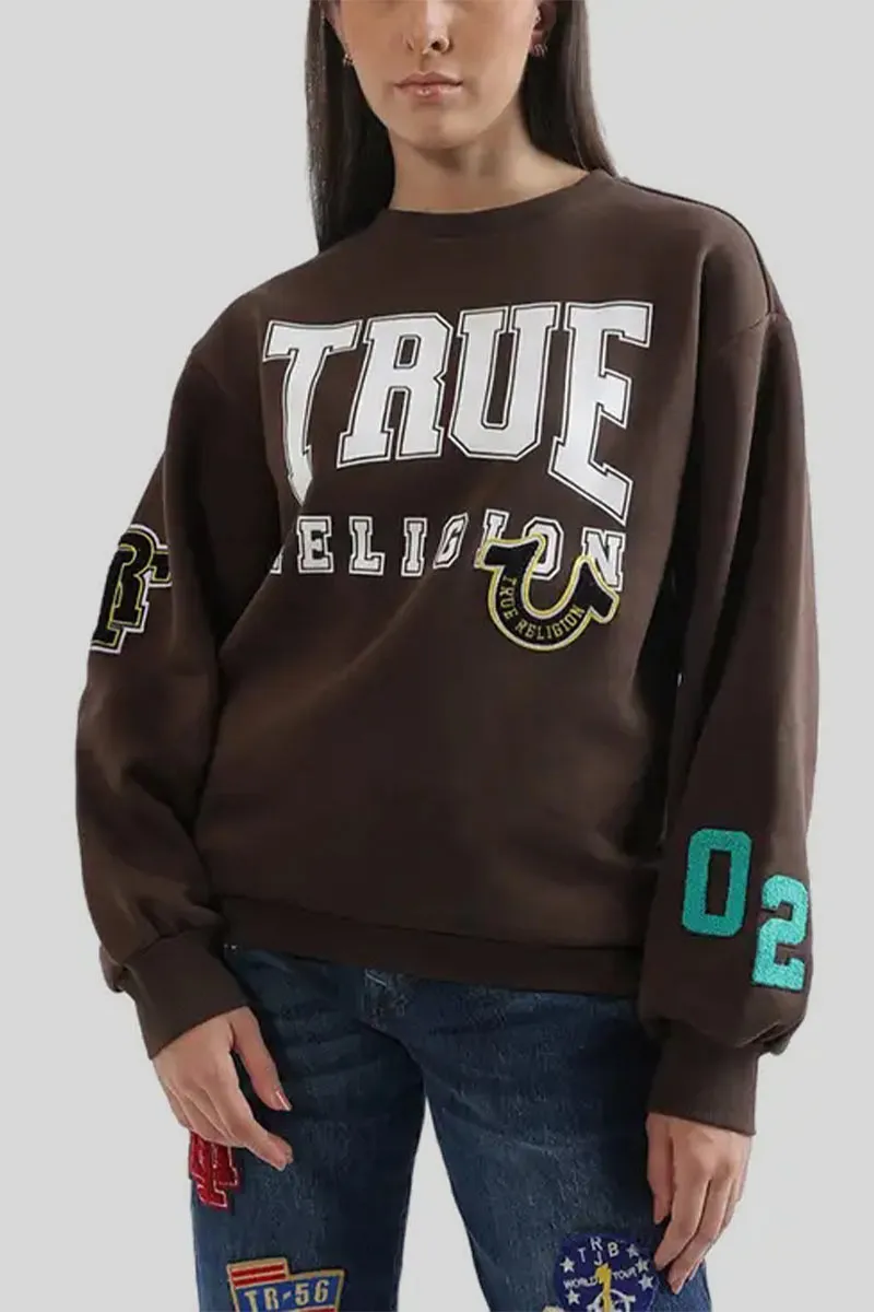 UL626 Round Neck Letter Printed Sweatshirt and Pants Set