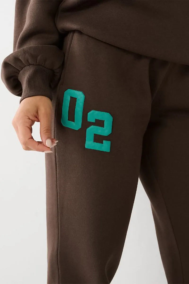 UL626 Round Neck Letter Printed Sweatshirt and Pants Set