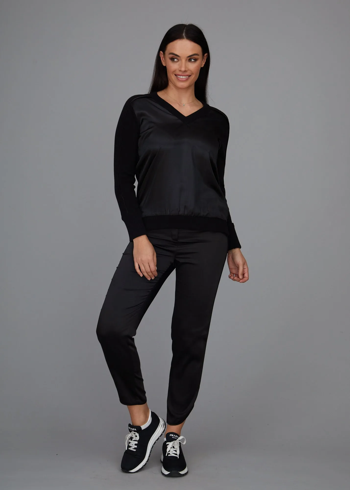V-Neck - Satin Trim: FINAL SALE