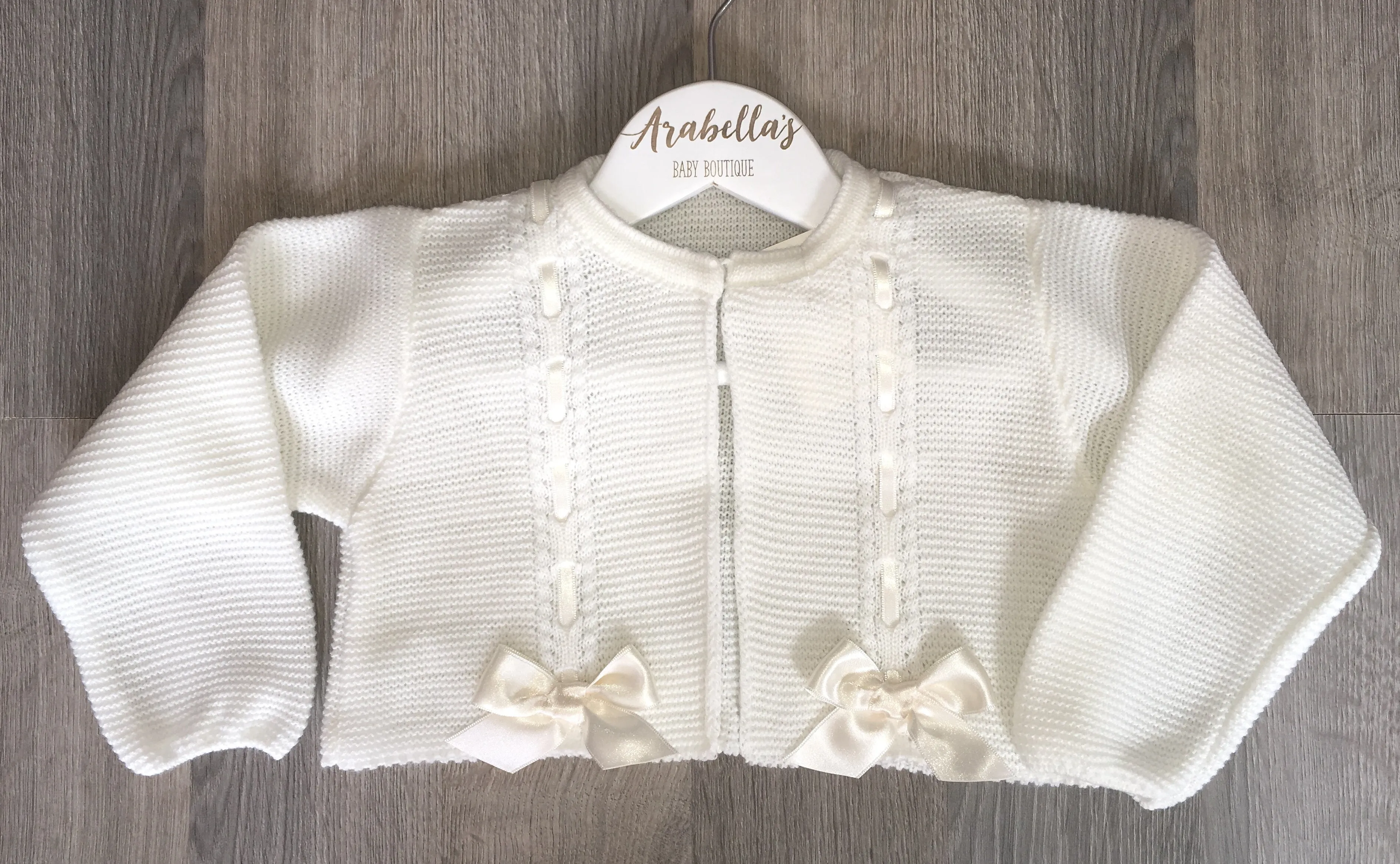 VB BY JULIANA - Ivory knitted cardigan with bows