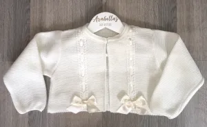 VB BY JULIANA - Ivory knitted cardigan with bows