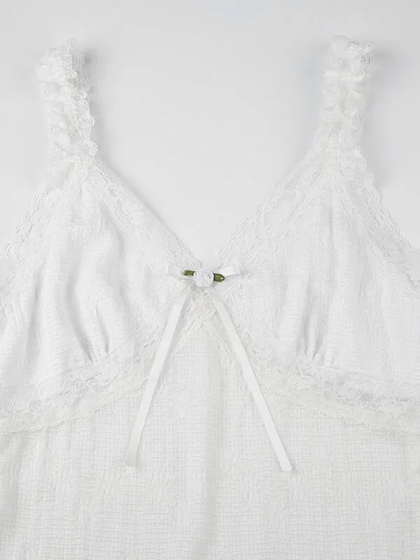 White Floral Lace Dress