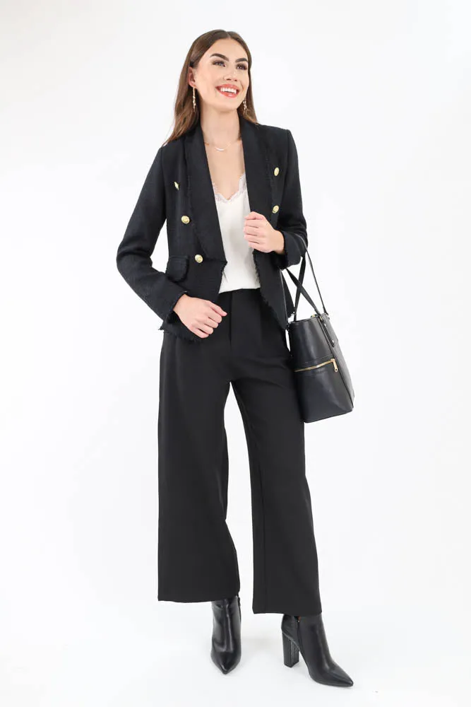 Wide Leg Trouser - Black