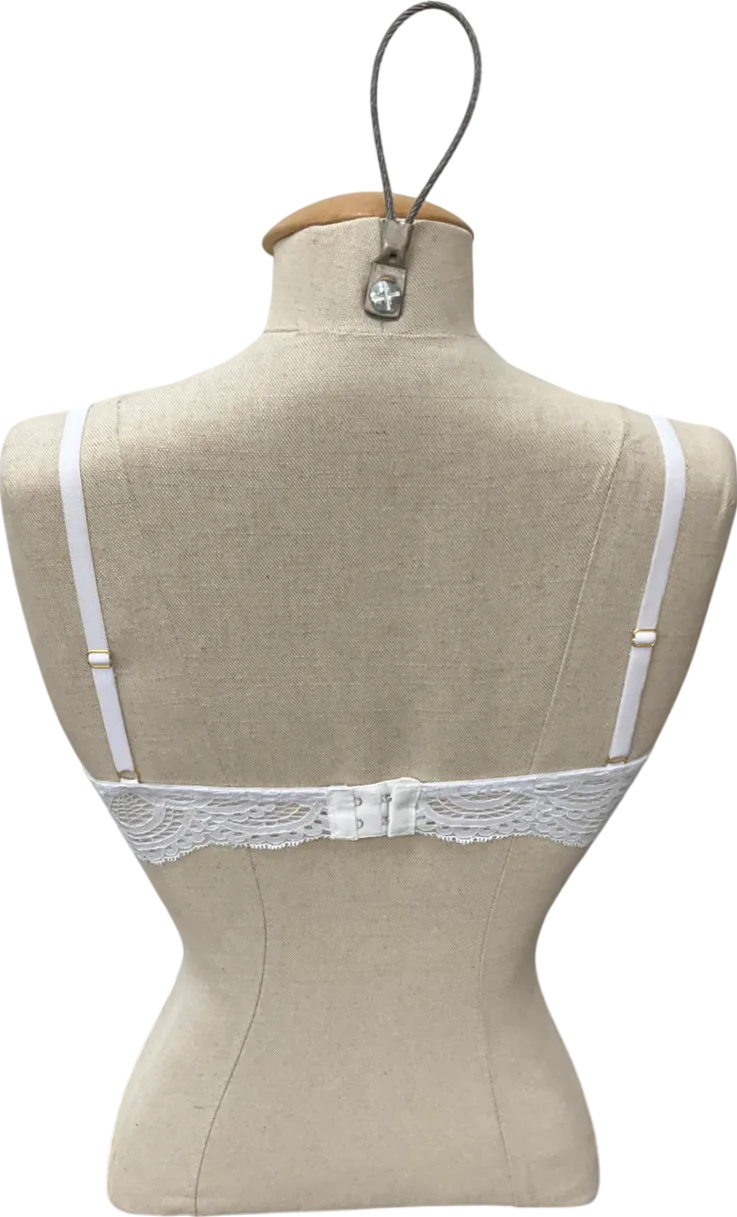 with love lilly White Lace Bra UK M