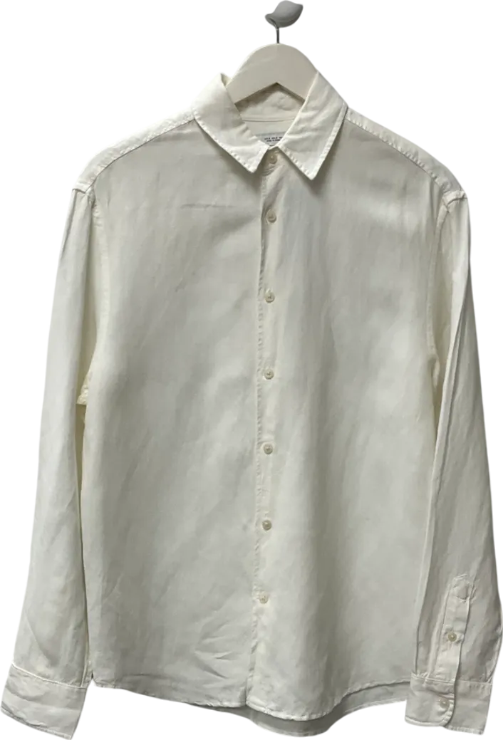 ZARA White Oversize Linen Shirt UK S